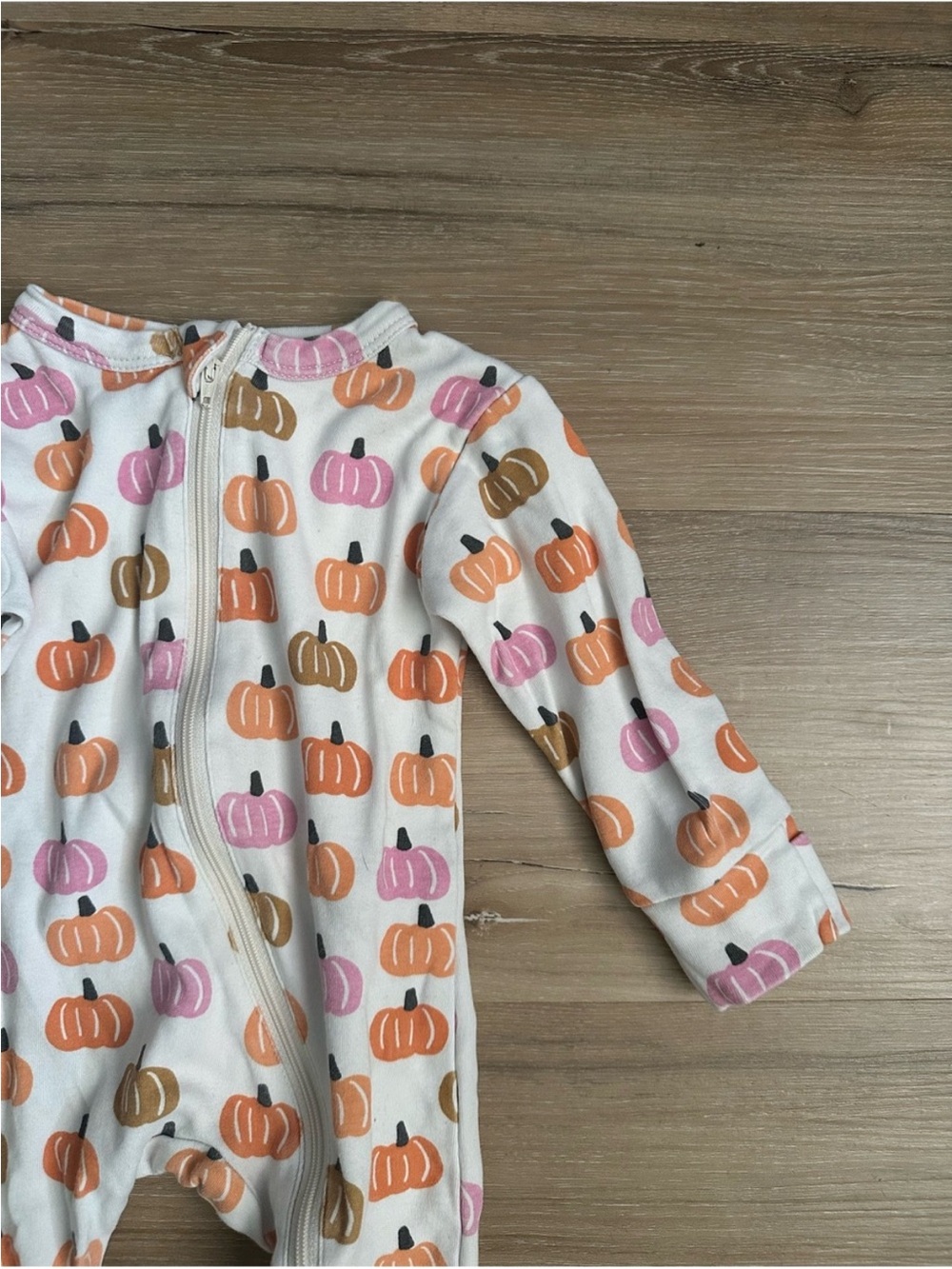 SIIX Baby Pumpkin Print Halloween Fall Zip Pajamas 6–12M